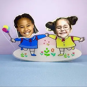 Cute Little Friends DIY Bobblehead Kit – Adorable Wobbly Figures with Stand, Custom Photo Acrylic Ornaments – Sweet Handmade Gift for Besties, Kids, or Birthdays