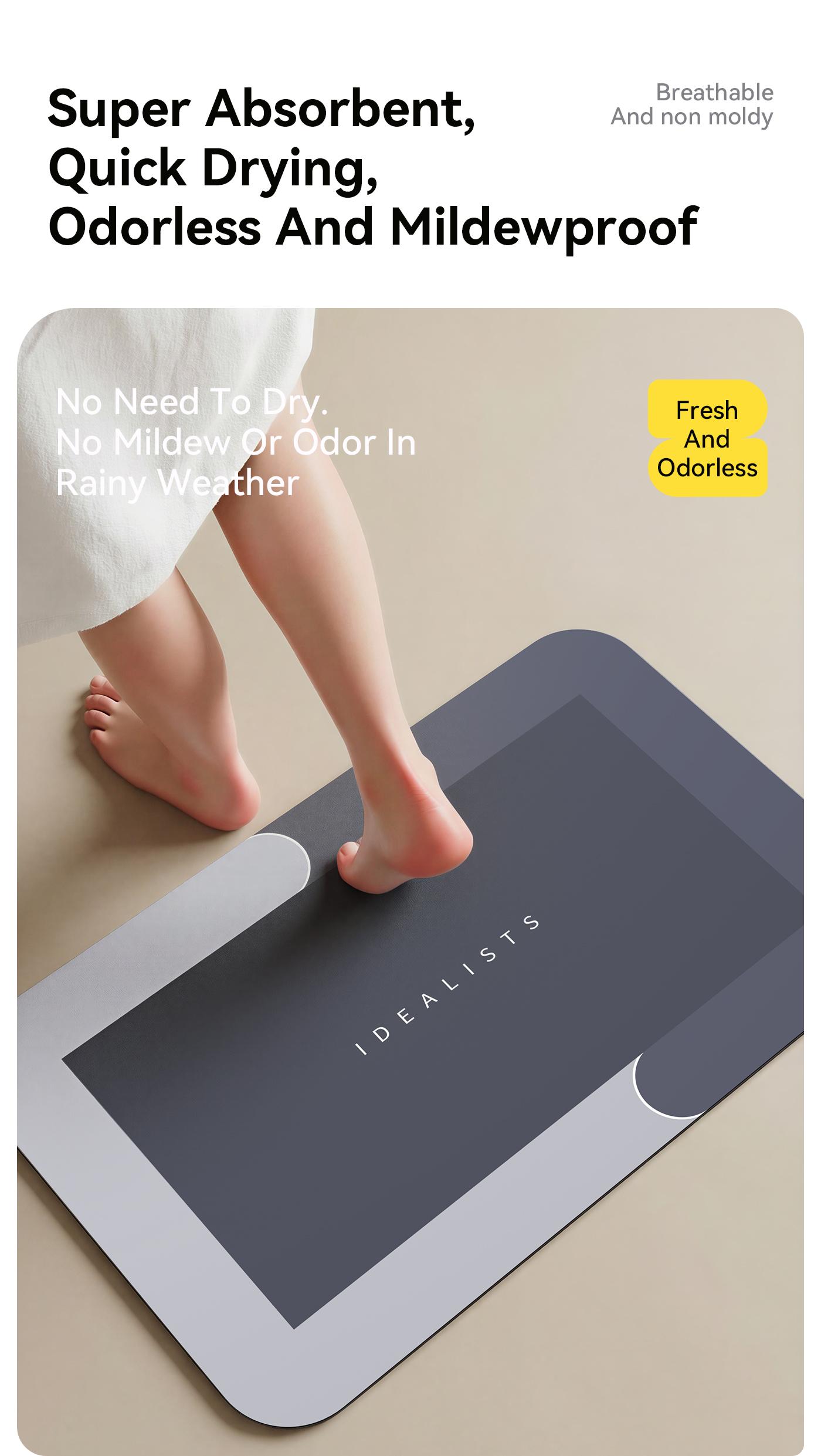 Bathroom Mat Premium Quick-Dry-Ultra-Absorbent Thin Diatomite Bath Mat-Rubber Backing Thin Non-Slip, Machine Washable, and Mildew-Resistant Rug for Shower, Kitchen, Laundry Room,and More with Geometric Design and Easy Cleaning last-minute  Holiday Haul