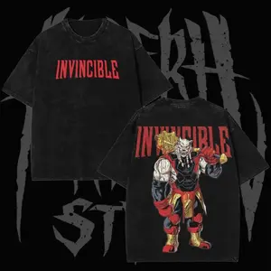 Retro Comic Invincible Battle Beast Graphic T-Shirt Collection – Premium Cotton Vintage Animated Style Washed Tee, Soft Breathable Oversized Streetwear Shirt Unisex, Gift for Him, Gift for Fan 90s Graphic American Casual Short Sleeve Tee,Gym & Streetwear