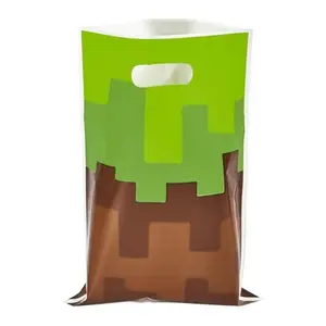 30PCS Pixel Video Game Party Favor Bags with Handles, Gaming Birthday Goodie Bags, Candy Treat Bags, Cookie Gift Bags, Gamer Party Supplies, Pixel Theme Party Decorations, Loot Bags for Kids Birthday Party