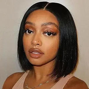 Wear and Go Glueless Bob Wig Straight 4x4 Pre Cut Lace Closure Ready to Wear Wigs Pre Plucked 180% Density  Human Hair Bob Wigs for Black Women Beginner Friendly