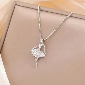 Ballet Dancer Pendant with Chain