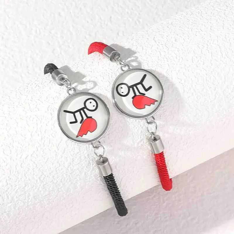 Night light herringbone black and red ro