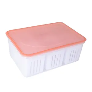 ANJUKE 2Pack Divided Food Serving Tray with Lids Stackable Snackle Box for Candy Nuts Spice Fruit&Veggie Container with 6 Small box Plastic Storage Bins for Fridge Pantry Freezer