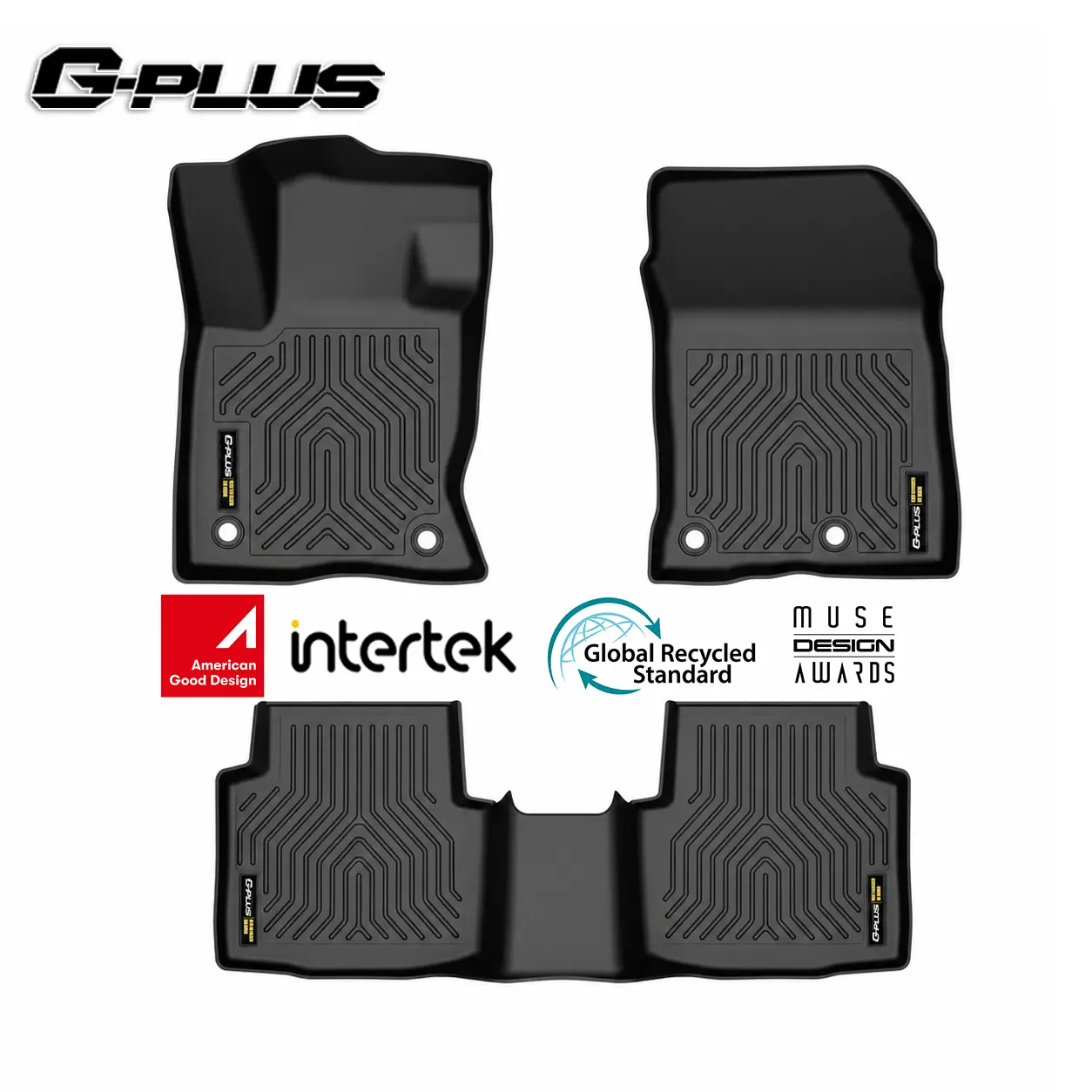 G-PLUS TPE Floor Mats Compatible with Ford Escape 2020-2025 | All Weather Protection,Non-Slip,Custom Fit Floor Cargo Liner,TPE Full Coverage,1st & 2nd Row,Black,3PCS