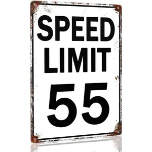 Speed Limit 55 Signs Metal 8x12 Inch Decorative Signs for Traffic, Retro Style, Color2 rustic home decor restaurant wall girly