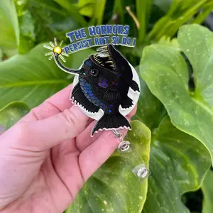 Anglerfish Badge Reel: Funny Dark Humor Quote Retractable ID Holder