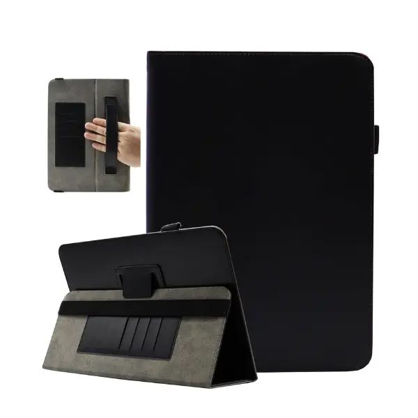 For Tablet Covers & Cases – Universal 10 Inch Tablet Case with Stand, Hand Strap & Card Slots, Fits 9.6–10.5” Android Tablets – Black