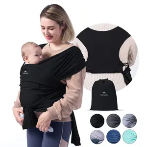 Momcozy Baby Wrap Carrier, All in 1 Original Breathable Baby Sling Lightweight Hands Free Baby Slings Adjustable Baby Carriers for Newborn up to 50 lbs