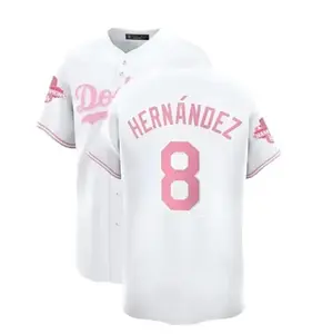 Hernández #8 Pink Baseball Jersey, White Pastel Limited Fan Shirt, Summer Cosplay Outfit