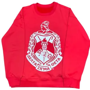 Crest Front Delta Sigma Theta Velour-Lined Sweatshirt for Comfortable Wear