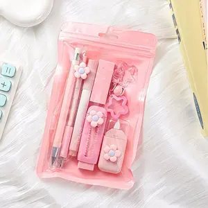 Seven-in-One Multi-functional Stationery Set - Four colors available to brighten your working hours. It includes a push-pull eraser, highlighter pen, ballpoint pen, and other various tools. This is the ideal seven-piece stationery set for creative individ