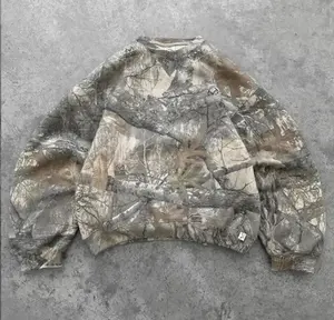 Men’s Woodland Camo Crewneck Sweatshirt - Stylish Hunting & Outdoor Activewear