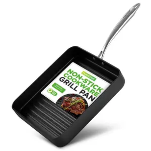 11" Nonstick Grill Pan - Perfect Searing, Hard-Anodized Aluminum