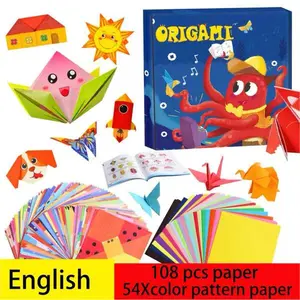 DIY Paper carton, 54 Creative Folding Paper cartoon pattern with 108 Sheets of Colorful Origami Paper, Arts & Crafts Kit with Video Tutorials – Gifts for Boys and Girls Ages，party gifts，birthday gifts