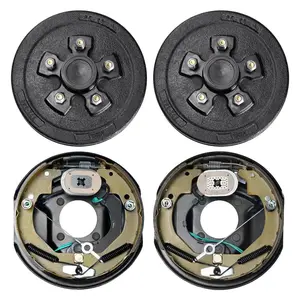 VEVOR Trailer Hub Drum Kits 8 on 6.5 B. C. with 12x 2 Electric Brakes, Self-Adjusting Trailer Brake Assembly for 7000 lbs Axle, 5-Hole Mounting, Backing Plates for Brake System Part Replacement