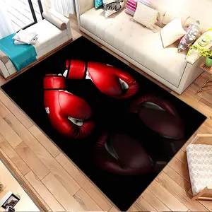 Red boxing gloves. Printed pattern home carpet, suitable for living room, bedroom, kitchen mat, home decoration, carpet, and suitable as a holiday gift for family and friends