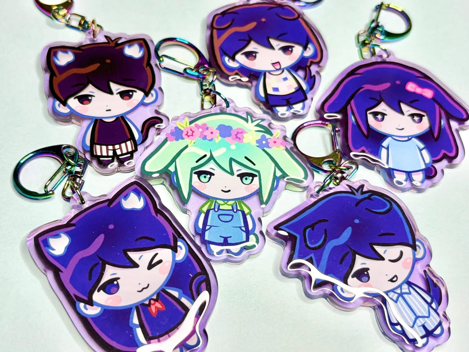 Omori Chibi Animals Acrylic Keychain , Perfect Gift for Fans & Collectors