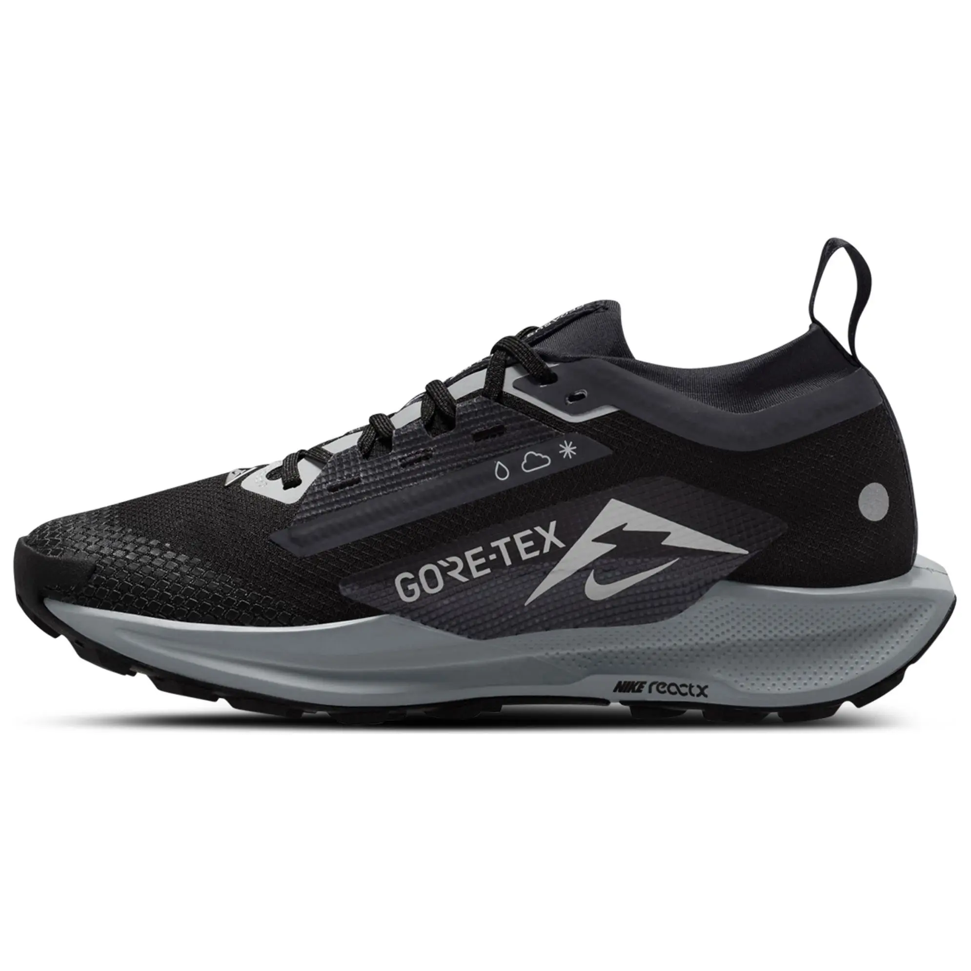 Nike React Pegasus Trail 5 Gore Tex Black Cool Grey Cushioned Durable Low Top Running Shoes Women's FQ0912-001