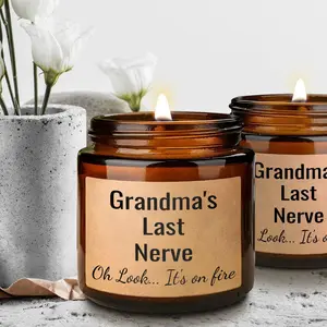 Lavender Scented Floral Candle, 1 Count Creative Grandma's Last Nerve Letter Pattern Candle, Decorative Candle for Home Living Room Bedroom, Gift for Grandma, Ornaments
