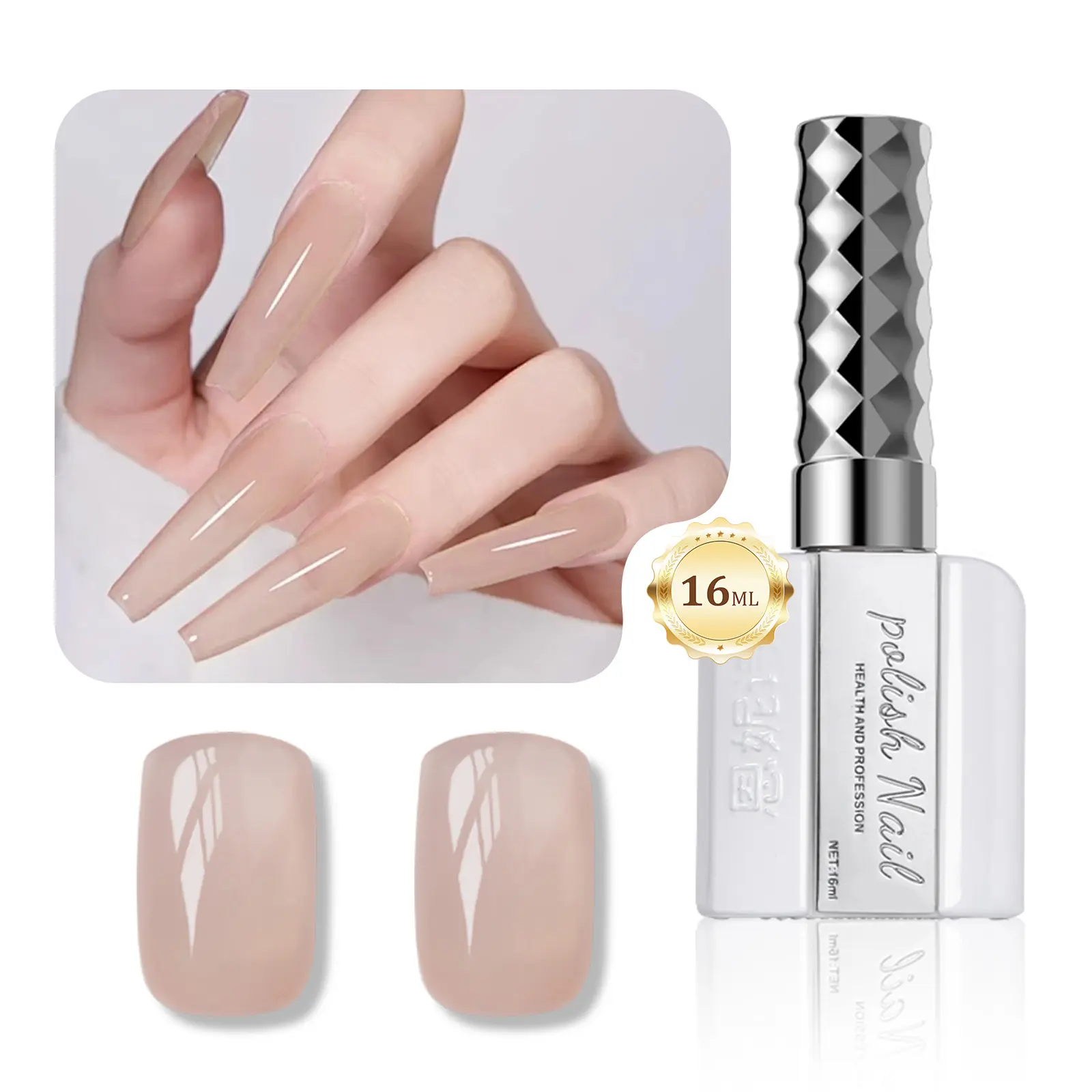 ANINIES Powdery Nude Gel Nail Polish 16ml, UV LED Soak Off Gel Polish, Sheer Nude Pink Rubber Base Gel for French Manicure, Long Lasting Glossy Finish Nail Art Gel for Salon & Home DIY