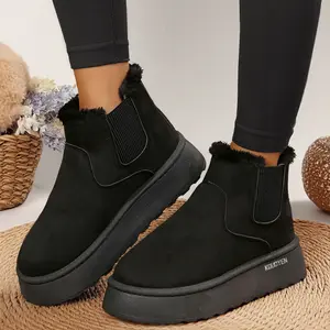 Women's Platform Snow Boots Fleece Lined for Winter Warmth Indoor Outdoor Shoes