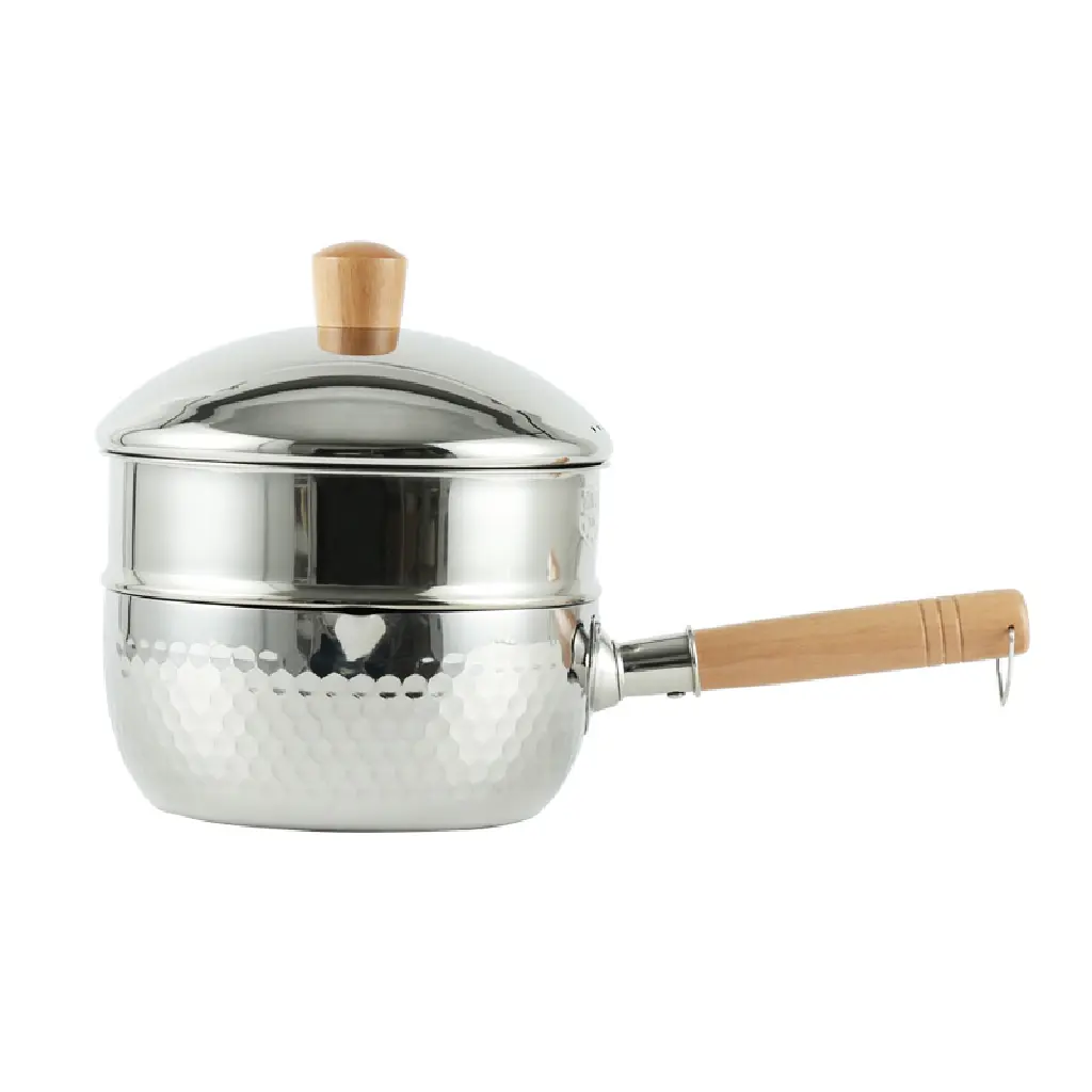 Yukinoake Japanese Stainless Steel Yukihira Nabe Saucepan with Lid and Steamer, 20cm / 18cm