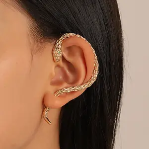 Wrap-around ear-hanging Snake-Shape earrings punk retro exaggerated niche couple design earrings temperament earring