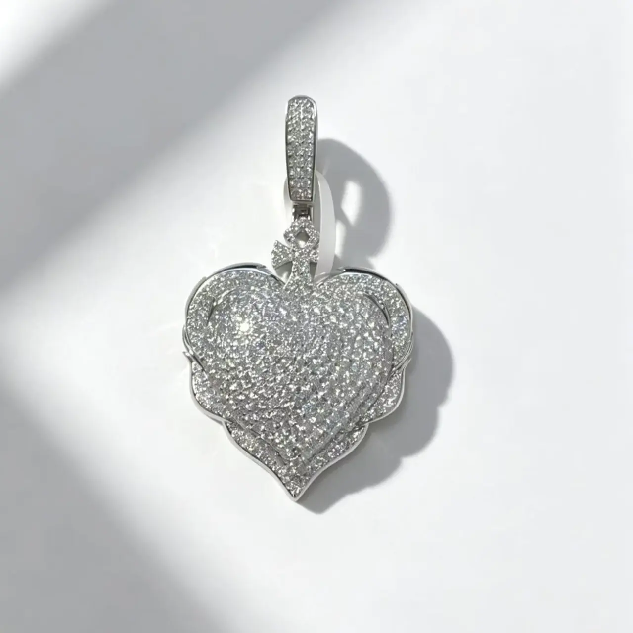 8094 Eternal Life Heart Charm | Iced Out Ankh Symbol for Hustler Lovers