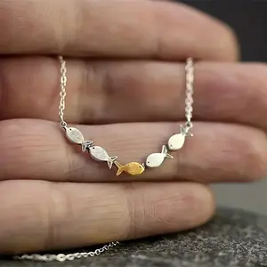 New Small Animal Fish Dainty Silver Color Chains Necklace Chocker Necklaces for Women Female Fashion Jewelry Gift for Her