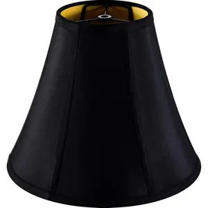 Black Medium Bell Lamp Shade, 6" Top x 13" Bottom x 9.8" High (Spider) Traditional Hand Crafted Lampshade Replacement with Side Ribbing for Table Lamp & Floor Lamp