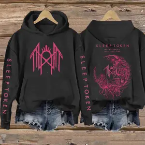 TokenWear-Retro Limited Sleep Token Rose Hoodie/Sweatshirt/Shirt, Unisex Oversize Rock Band Washed Heavyweight Cotton T-shirt, Gift For Gothic sleep token merch Clothes Top Womenswear