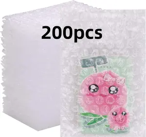 200Pack Bubble Out Bags Pouches 4"x 6" Bubble Pouches Cushioning Packaging Bags, Double Walled Cushioning Bags Thickening Shockproof Foam Bags for Moving, Shipping, and Storage