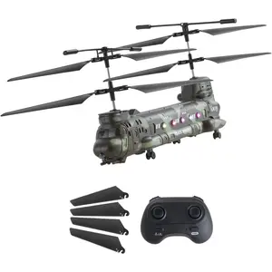 VEVOR RC Helicopter, 2.4GHz Military Remote Control Helicopter, 3.5 Channel RC Airplane for Kid, 20 Mins Flight Time, One-Key Takeoff/Landing & LED Lights, Flying Plane Toys for Kids Ages 8 and up