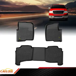 TPE Floor Mats Liner Fit For 2004-08 Ford F-150 Crew Cab,TPE 3D All Weather  Heavy Duty,Waterproof Non-slip,3PCS Black