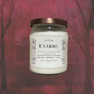 It's Time Stranger Things Vecna inspired candle, handmade by Studio & Juliet