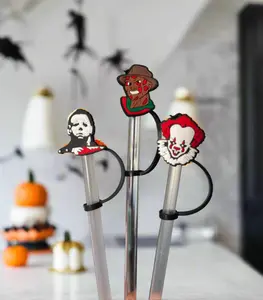 Horror Movie Killers Straw Topper Covers for Standard  & Stanley Straws