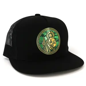 San judas Black flat visor hat