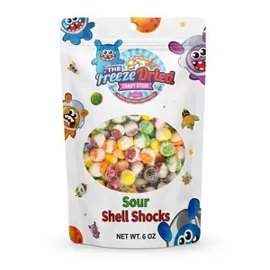 Freeze Dried Sour Shell Shocks Candy, Crunchy Bite-Sized Snack with Tangy Flavor, 6oz