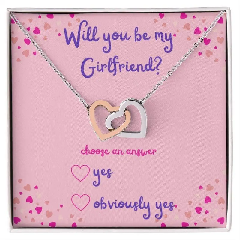 Will You Be My Girlfriend? Girlfriend Proposal Ideas, Beautiful Heart Necklace, How To Ask Her To Be Your Girlfriend,Jewelry
