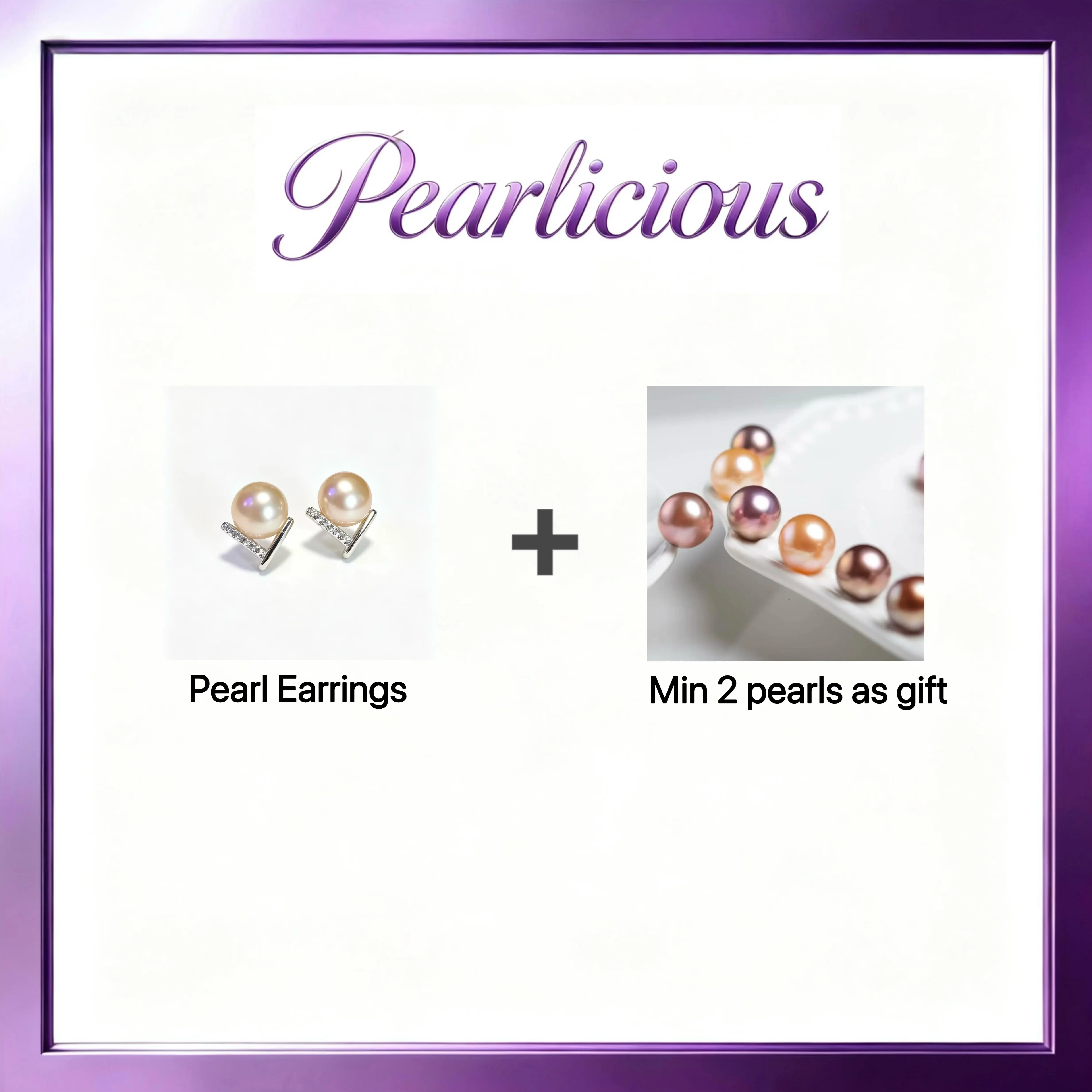 Pearl earrings with Freshwater Double Edison pearl Gift (2 Pearls)[live opening] / Freshwater Pearl earrings Random Pearl Color In Jewelery