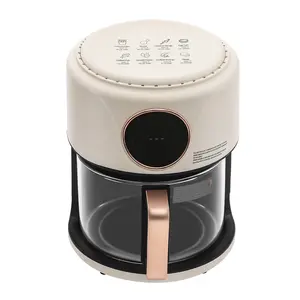 4.2L Air Fryer with Touchscreen Digital Display 1200W 360° Visible Glass Pot for Home Kitchen Chicken Wings Fries Oil Free Cooking Cookware
