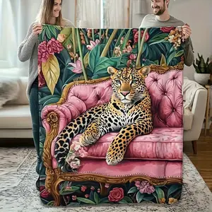 Leopard Print Soft Plush Blanket Ultra Soft Flannel Cozy Warm All Season Multifunctional Bedroom Couch Sofa Camping Travel Throw Decor Decorative Throw Perfect Birthday Gift Christmas Gift for Animal Lovers Adults Women Men Wild Style