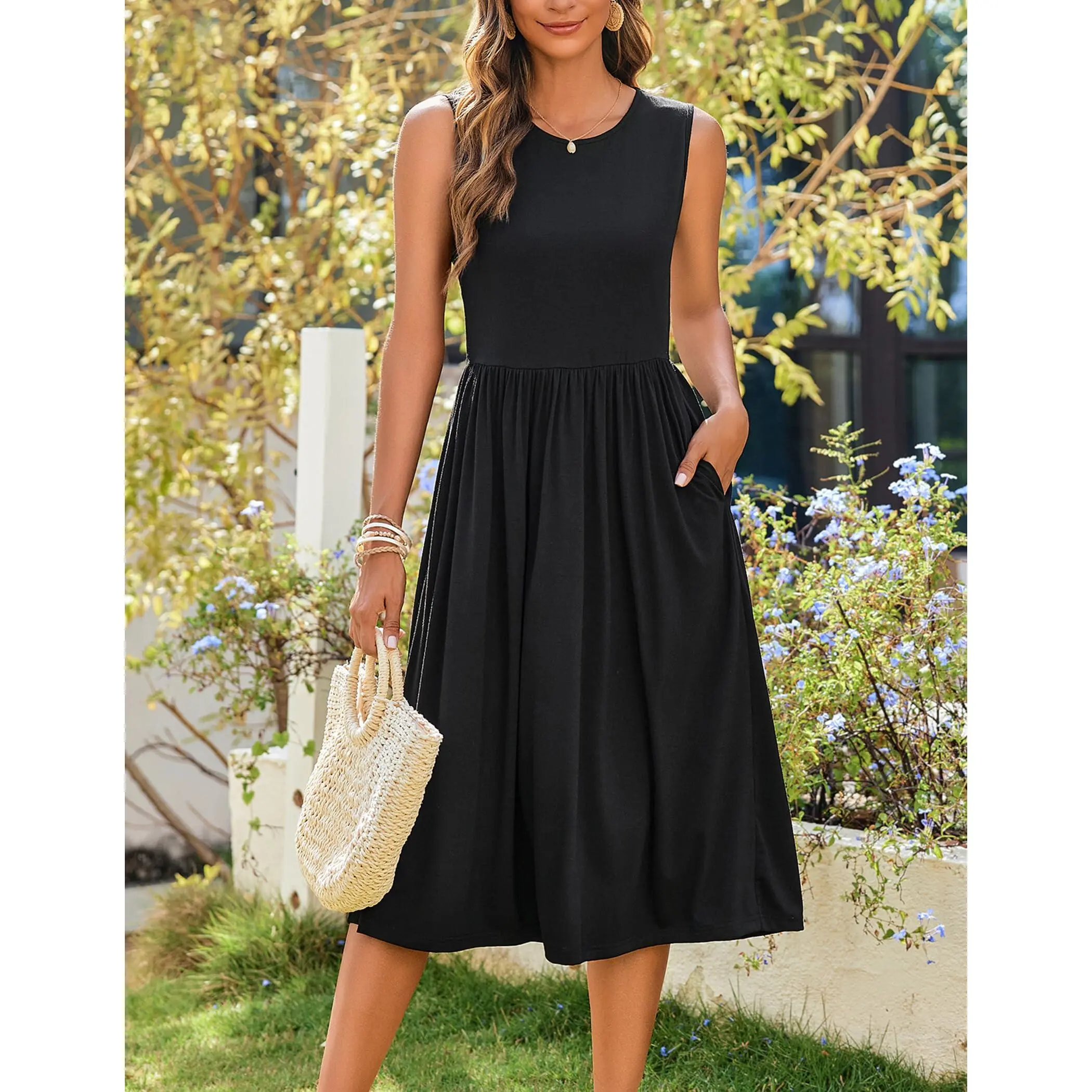 Women's Summer Tank Midi Dress with Pockets Sleeveless A-Line Dress Casual Floral T-Shirt Dress Flowy Beach Sundress - TikTok Shop Women's Summer Tank Midi Dress with Pockets Sleeveless A-Line Dress Casual Floral T-Shirt Dress Flowy Beach Sundress - TikTok Shop