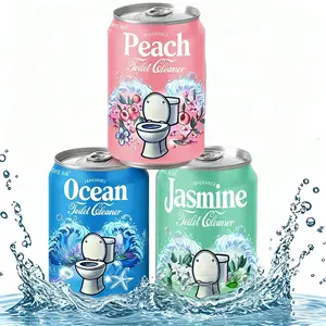 CloudMades Beverage Can Toilet Bowl Cleaner – Septic Safe Toilet Tablets in Bottle, 3 Scents (Ocean, Jasmine, Peach), Automatic Long-Lasting Toilet Cleaner, Powerful Stain Remover & Deodorizer