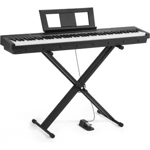 VEVOR Weighted Digital Piano, 88 Keys Fully Weighted, Electric Piano Dual Keyboard Speakers with X Stand, Sustain Pedal, Recording Function, 280 Tones, Wireless Connection, for Beginners, BlackVEVOR Super Brand Day