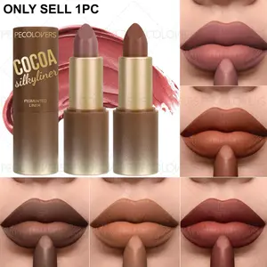 1PC Brown Matte Moisturizing Hydrating Hydrate Lipstick, Smooth, Velvet, Nude Makeup, Light Texture, Rich Colors, A Must-have Cosmetic Makeup Tool for Everyday