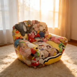 Stuffed Animal Storage Bean Bag Chair Cover Clear Plushie Organizer Large Zipper Pouch for Blankets Pillows Bedroom Floor Seat
