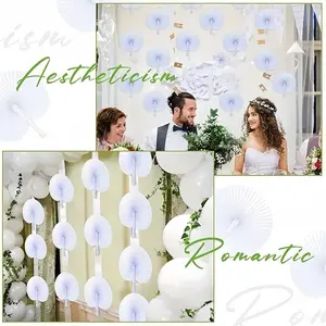 Heart Folding Fan Blank Paper Hand Fan, Plastic Handle, DIY Painting, Birthday Wedding Party Decoration, 6/12/20/50/100 Pieces