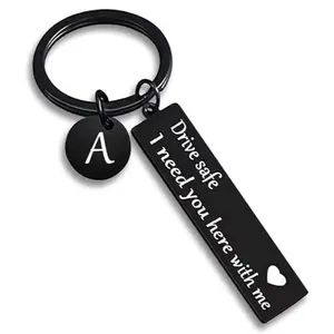 Drive Safe Keychain, Stainless Steel Keychain, Lightweight Keychain, 1 Count Letter Pattern Keychain, Valentine’s Day and Birthday Gift for Boyfriend, Outdoor Accessories